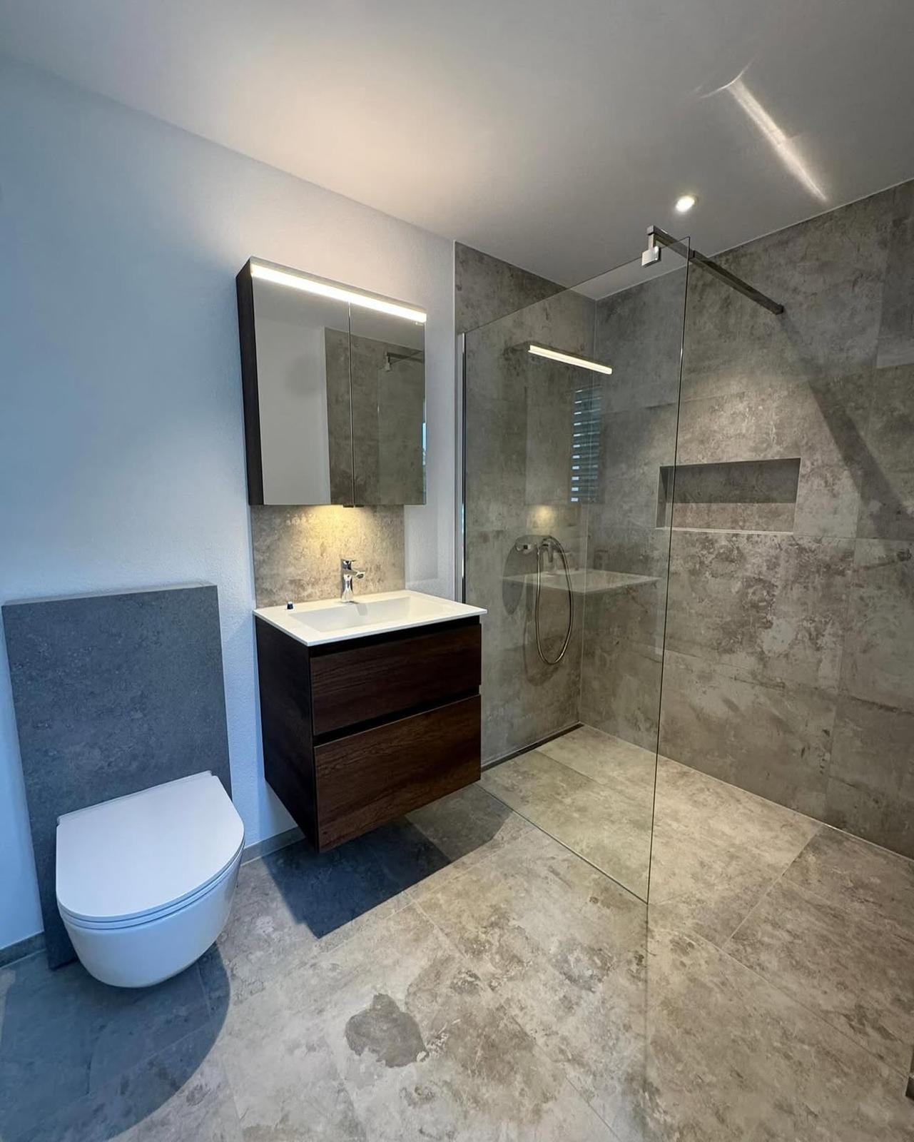 Badumbau Referenz: modernes Bad mit Dusche